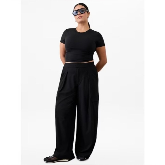 NWT Athleta Pinnacle High Rise Cargo Trouser | Black - Picture 3 of 12